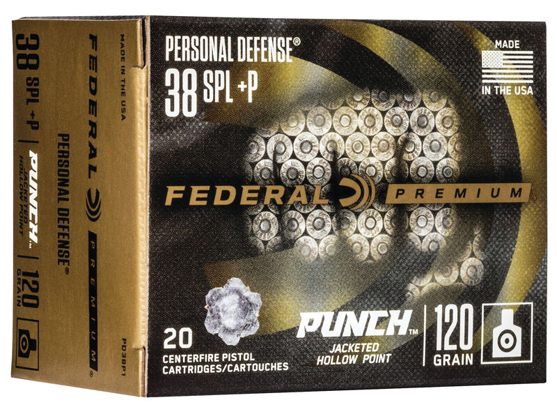 Personal Defense Punch, .38 Special +P, 120 Grain, JHP, 20/Box