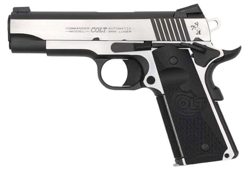 Combat Elite Commander, 9mm, 4.25" Barrel, Novak Sights, Stainless/Black, G10 Grips, 9-rd