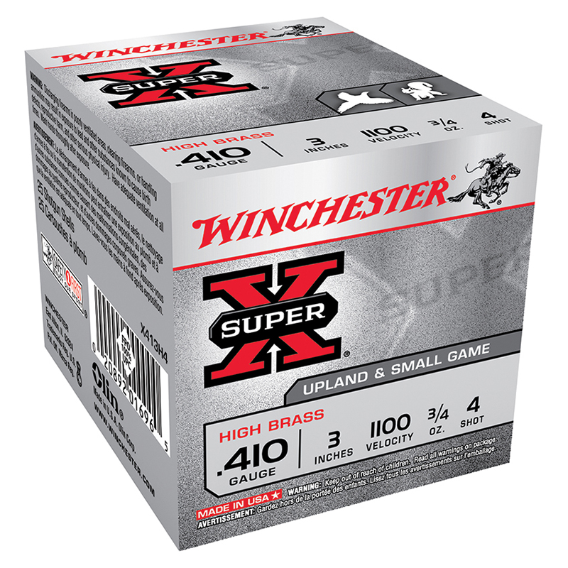 Super-X High Brass, .410 Bore, 3" 3/4 oz, #4 Shot, 25/Box