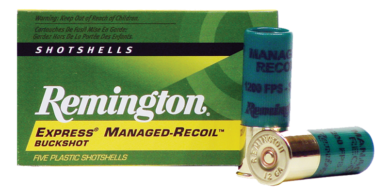 Managed-Recoil Buckshot, 12 Gauge, 2 3/4" 9 Pellets, #00 Buckshot, 5/Box