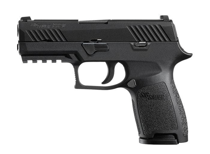 P320 Nitron Compact, 9mm, 3.9" Siglite Night Sights, Manual Safety, Black, (2) 10-rd, MA Compliant
