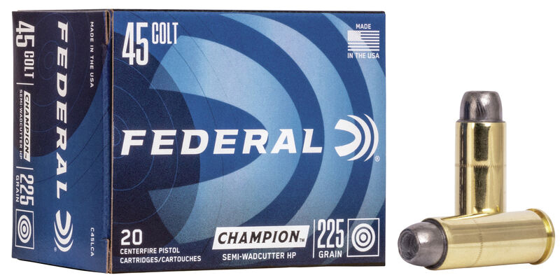 Champion Training, .45 Colt, 225 Grain, Semi-Wadcutter Hollow Point, 20/Box