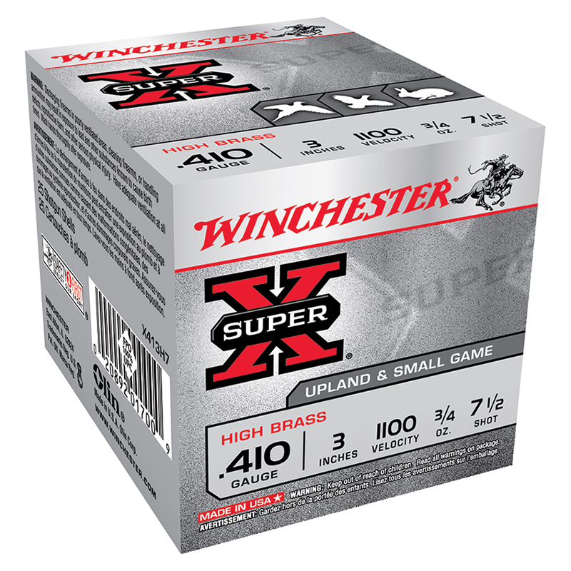 Super-X High Brass, .410 Bore, 3" 3/4 oz, #7.5 Shot, 25/Box