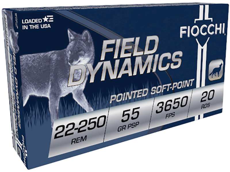 Field Dynamics, .22-250 Rem, 55 Grain, Pointed Soft Point, 20/Box