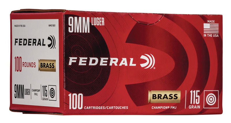 Champion Training, 9mm Luger, 115 Grain, FMJ, 100/Box