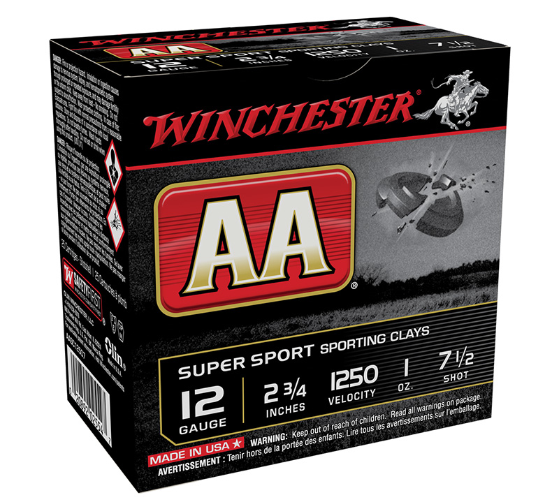 AA Super Sport Sporting Clays, 12 Gauge, 2 3/4" 1 oz, #7.5 Shot, 250/Case