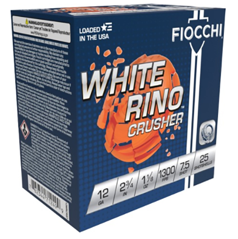 White Rino Crusher, 12 Gauge, 2 3/4" 1 1/8 oz, #7.5 Shot, 25/Box