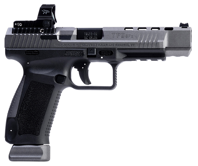 Canik TP9SFx, 9mm, 5.2" Barrel, MeCanik MO2 Optic, Tungsten, (2) 20-rd