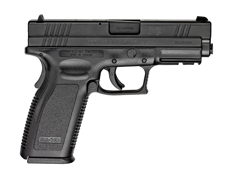 XD Full Size, .45 ACP, 4" Barrel, Fixed Sights, Black, (2) 10-rd, CA Compliant