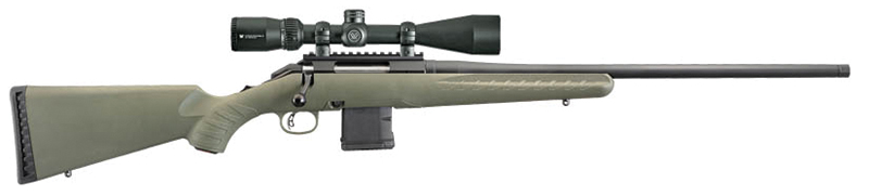 American Predator w/Vortex Crossfire II Scope, .223 Rem, 22" Threaded Barrel, Black, Moss Green, 10-rd