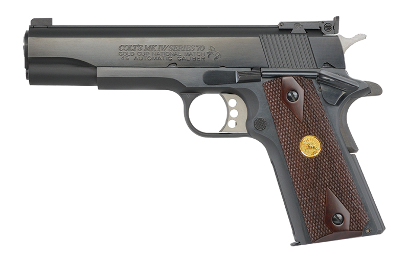 Gold Cup National Match, .45 ACP, 5" Barrel, Blued, Walnut Grips, 8-rd