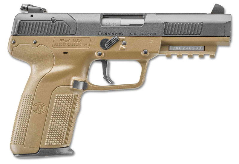 Five-seveN, 5.7x28mm, 4.8", FDE, Black, (3) 10-rd, CA Compliant