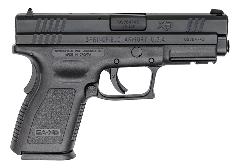 XD Compact, .45 ACP, 4" Barrel, Fixed Sights, Black, (2) 10-rd, CA Compliant