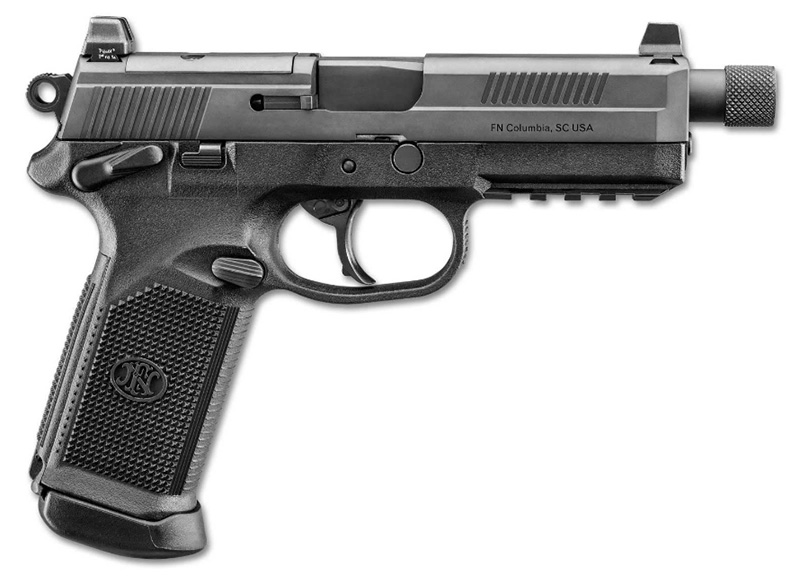 FNX-45 Tactical, .45ACP, 5.3" TB, OR, Black, DA/SA, (2) 15-rd