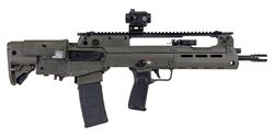 Hellion, 5.56 NATO, 16" Threaded Barrel, CTS-103 Red/Green Dot, Flip Up Sights, Sling, ODG, (2) 30-rd GEAR UP