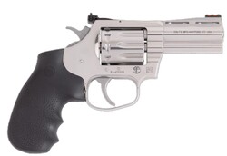 King Cobra, .22 LR, 3" Barrel, Red Fiber Optic Front Sight, Stainless, Hogue Grips, 10-rd