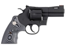 Python, .357 Mag/.38 Special, 3" Barrel, Red FO Front Sight, Matte Blued, Black, G10 Grips, 6-rd
