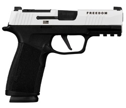 P365X Macro, Freedom, 9mm, 3.7" Barrel, OR, XRAY3 Day/Night, Engraved, White, Black, (2) 17-rd