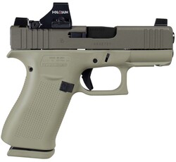 GLOCK 43X, 9mm, 3.39" Barrel, w/Holosun 407K, Debo Green, 10-rd, IVS Exclusive