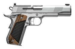 Stainless, .45 ACP, 5" Barrel, Optics Ready, Red Dot Front Sight, Wood / G10 Grips, Stainless, (2) 7-rd