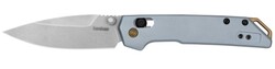 Mini Iridium, 3", Spear Point, Pocketknife, Stonewash/Ice Blue Aluminum Handle, KVT Open System