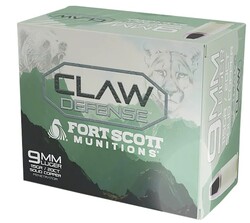 Claw Defense, 9mm, Solid Flat nose, 115 Grain, 20/Box
