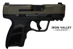 CC9 Micro Compact, 9mm, 3.32" Barrel, Optics Ready, Front Night Sight, Green, Black, (1) 10-rd & (1) 12-rd, IVS