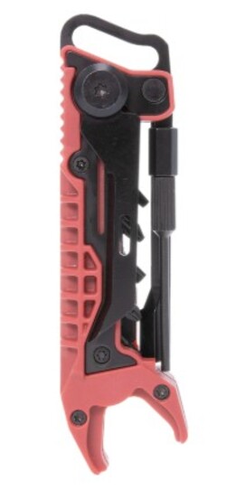 Pistol Handgun Folding Mulit-Tool, Black, Red