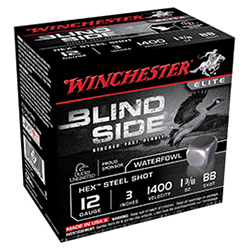 Blind Side, 12 Gauge, 3" 1 3/8 oz, BB Hex Steel Shot, 25/Box