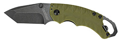 Shuffle II Tanto Knife, Olive/Blackwash, Bottle Opener/Lanyard Hole, Manual Open
