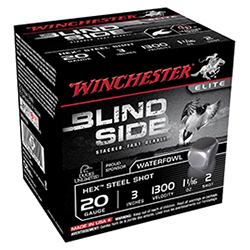 Blind Side, 20 Gauge, 3" 1 1/16 oz, #2 Hex Steel Shot, 25/Box