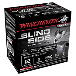 Blind Side, 12 Gauge, 3" 1 3/8 oz, #3 Hex Steel Shot, 25/Box