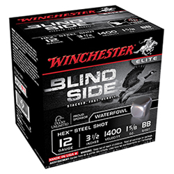 Blind Side, 12 Gauge, 3 1/2" 1 5/8 oz, BB Hex Steel Shot, 25/Box