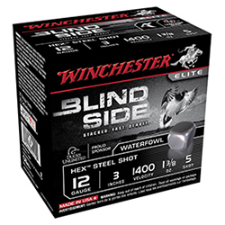 Blind Side, 12 Gauge, 3" 1 3/8 oz, #5 Hex Steel Shot, 25/Box