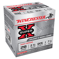 Super-X High Brass, 28 Gauge, 2 3/4" 1 oz, #7.5 Shot, 25/Box