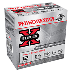 Super-X Heavy Game Load, 12 Gauge, 2 3/4" 1 1/4 oz, #7.5 Shot, 250/Case
