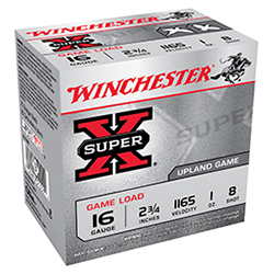 Super-X Game Load, 12 Gauge, 2 3/4" 1 oz, #8 Shot, 250/Case