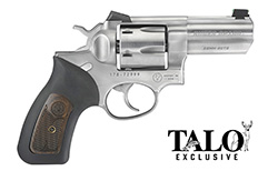 GP100 Wiley Clapp, 10mm, 3" Barrel, Fiber Optic Sights, Stainless, Rubber/Wood Grip, 6-rd, TALO