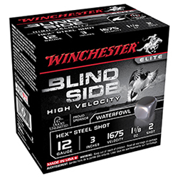 Blind Side HV, 12 Gauge, 3" 1 1/8 oz, #2 Hex Steel Shot, 25/Box