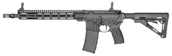 M&P15 AXE SBR, 5.56 NATO, 14.5" Barrel, Gemtech FH, Adj Sights, M-LOK, Black, 30-rd