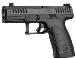 CZ P-10 C OR Ported, 9mm, 4" Barrel, Integrated Compensator, OR, Luminescent Sights, Black, (1) 15-rd