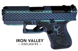 GLOCK 43X MOS, 9mm, 3.41" Barrel, Optic Ready, Laser Mermaid, Iridescent Blue, 10-rd, IVS Exclusive
