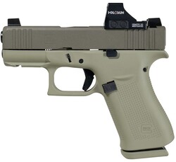 GLOCK 43X, 9mm, 3.39" Barrel, w/Holosun 407K, Debo Green, 10-rd, IVS Exclusive