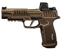 P365 FUSE, 9mm, 4.3" Barrel, OR, Romeo-RS Compact 3MOA, Anime Chocolate, X Grip, (1)17 & (2)21rd, IVS