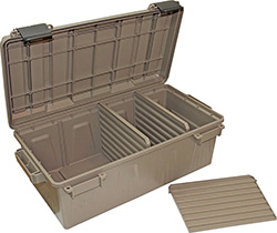 Ammo Crate, Divided Utility Box, 75lb, FDE