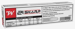 USA, 21 Sharp, 42 Grain, FMJ, 100/Box