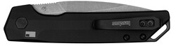 Launch Iridium, 3.45", Spear Point, Pocketknife, Working Finish/Black Aluminum Handle, Push Button