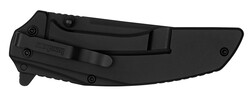 Outright, 3", Trailing Point, Pocketknife, Partial Serrated, Black, Flip Open