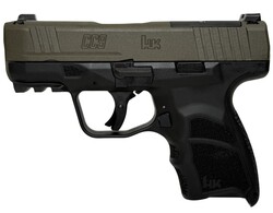 CC9 Micro Compact, 9mm, 3.32" Barrel, Optics Ready, Front Night Sight, Green, Black, (1) 10-rd & (1) 12-rd, IVS