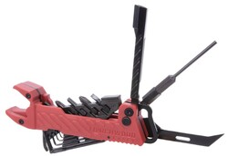 Pistol Handgun Folding Mulit-Tool, Black, Red